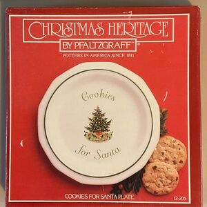 Christmas Heritage by Pfaltzgraff Cookies for Santa Plate in Box